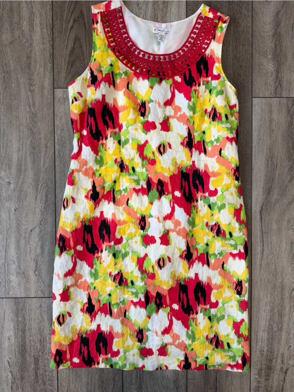Kim Rogers Linen Vibrant Floral Lined Dress